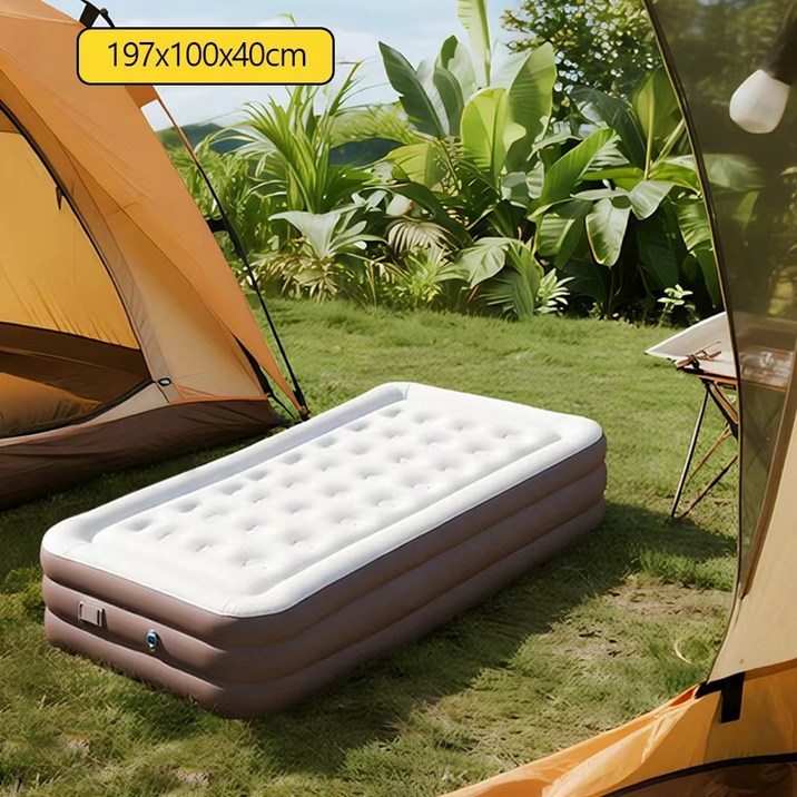 내장형 자동 펌프 에어 베드 야외 야영 에어 매트, 카멜