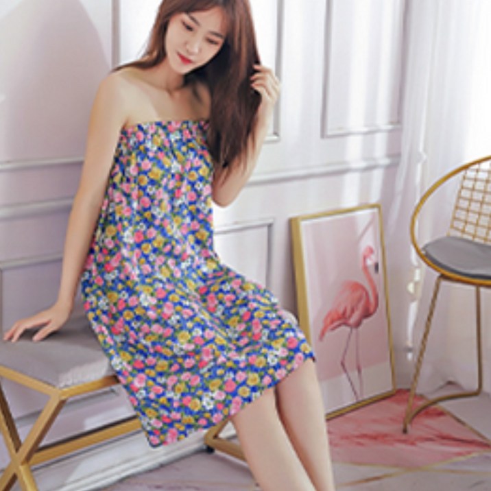 휘잇 여성 로브 골프 샤워 가운 라운지웨어, 플라워, 1개