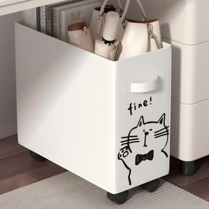 천(옷감) 소재 정리 바구니 - 고양이/강아지 무늬