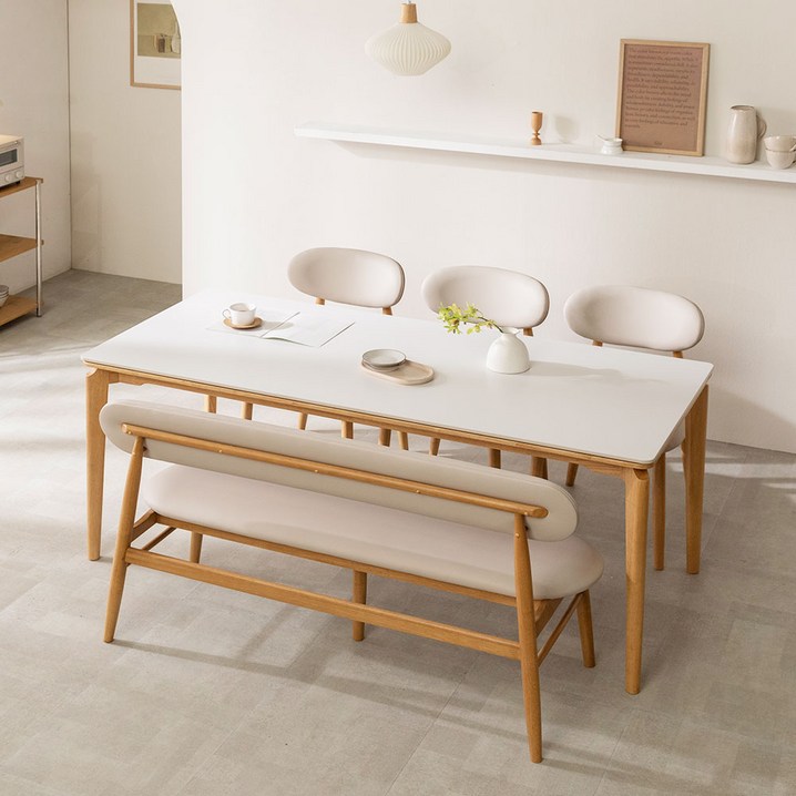 장인가구 해롤드 포세린 세라믹 다이닝 사각 6인 식탁 테이블 1800