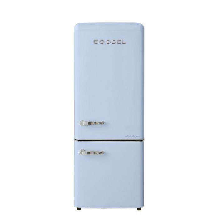 GOODEL 소형 미니 레트로 냉장고 RGC20MDJ 200L 스카이블루, 2도어, RGC20MDJ