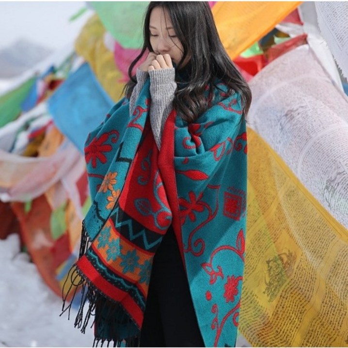 보헤미안 입는담요 몽골망토 감성캠핑 차박 몽골 여행 에스닉 망토 담요기모양말 포함