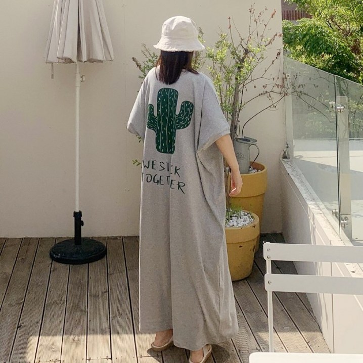애플망고샵 빅사이즈 여성 여름 반팔 사막선인 롱롱원피스 오버핏 홈웨어 롱티 애플망고샵 빅사이즈 여성 여름 반팔 사막선인 롱롱원피스 오버핏 홈웨어 롱티
