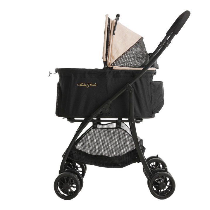 MILALOUIS 접이식 분리식 반려동물 유모차 강아지 유모차 고양이유모차 개모차 일체형 뉴바론 개모차 원터치 퀵폴딩 개모차