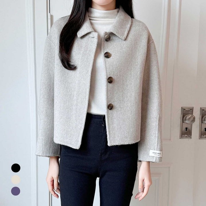 카라 KARRA 히든플랩울핸드메이드숏자켓 A4F0653 카라 KARRA 히든플랩울핸드메이드숏자켓 A4F0653