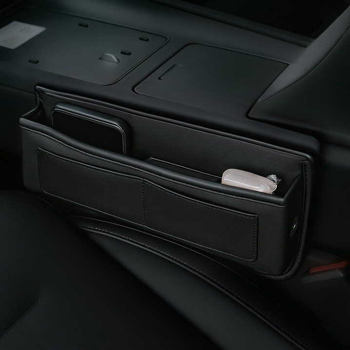 볼체 차량 사이드 포켓 정리함 앞좌석 틈새 전용 자동차 수납함, 03.밀크 아이보리, 2개