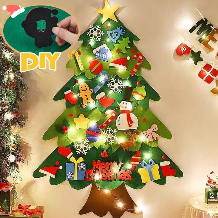 Rakumin DIY 크리스마스트리 벽트리 무드등 장식 크리스마스 소품