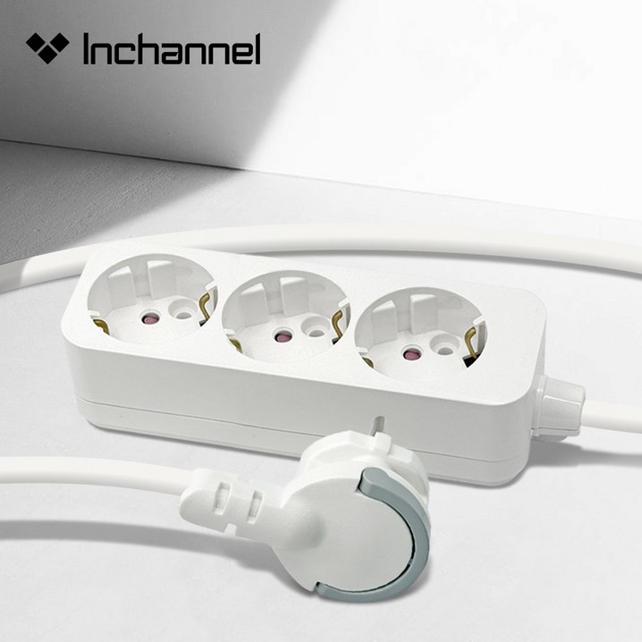 인채널 국산 고용량 납작멀티탭 피노 3구 1.5M 가구 소파 침대 틈새 플랫플러그