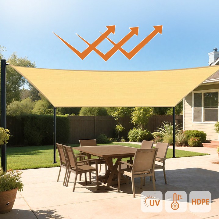 Sunghwi 옥상 차광막 테라스 95 캠핑 햇빛가림 4면봉재 HDPE 1m 2m 3m 4m