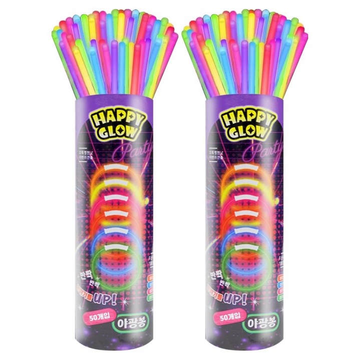 해피글로우 야광봉 50p, 랜덤발송, 2개