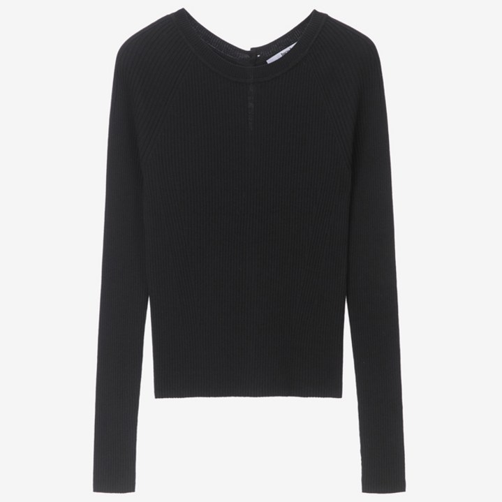 쥬시쥬디 여성용 J 백버튼 디테일 풀오버 니트 JXKT720B