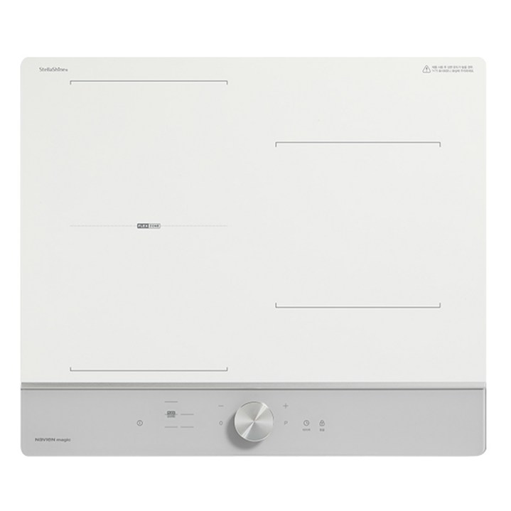 나비엔매직 인덕션 전기레인지 2분할 화이트 + 라이트 그레이 3구, ERI-5233AF, 빌트인