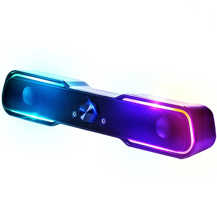 로이체 2채널 멀티미디어 RGB 레인보우 LED 게이밍 사운드바 스피커, 블랙에디션, RSBG5000 로이체 2채널 멀티미디어 RGB 레인보우 LED 게이밍 사운드바 스피커, 블랙에디션, RSBG5000