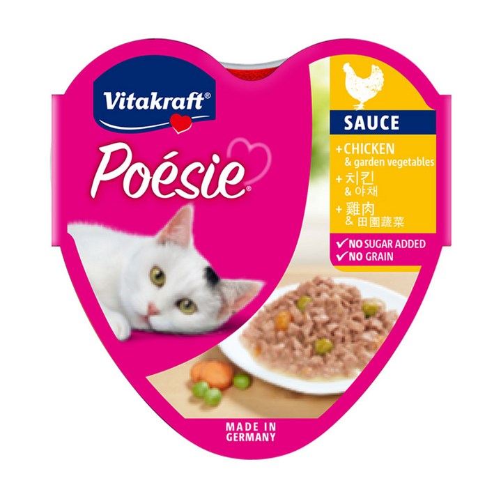 고양이캔 고양이주식캔 고양이 습식사료 간식 비타크래프트 포에시 하트캔 85g, 캣 포에시 하트캔 치킨 n 야채 85g 펫간식, 85g, 1개