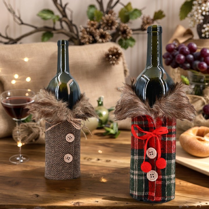 크리스마스 연말 파티 산타 와인커버 2종 세트