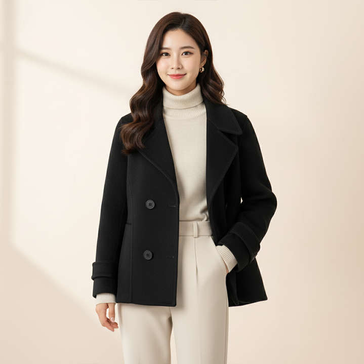 소리울 여성 울 핸드메이드 하프 코트 -프리미엄 울 소재