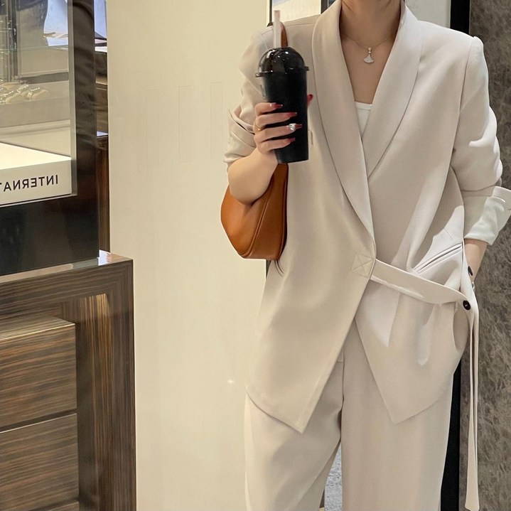 빌리즈빈 여성 캐주얼 고급 와이드핏 정장 투피스 51175