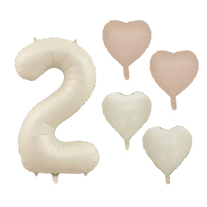 파파 파티 크림 하트 대형 숫자 기념일 생일 풍선 세트