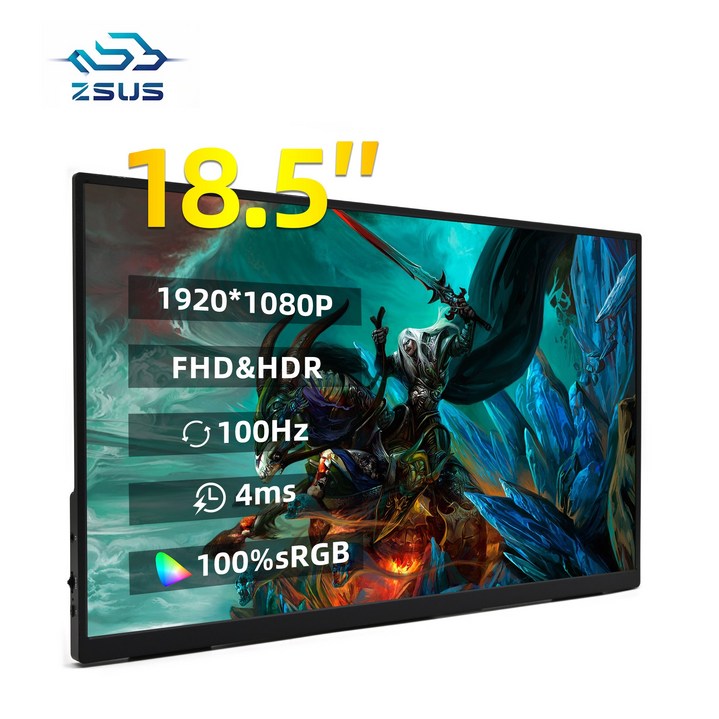 ZSUS 휴대용 모니터 18 inch IPS FHD 100HZ, 18A, 42.3cm