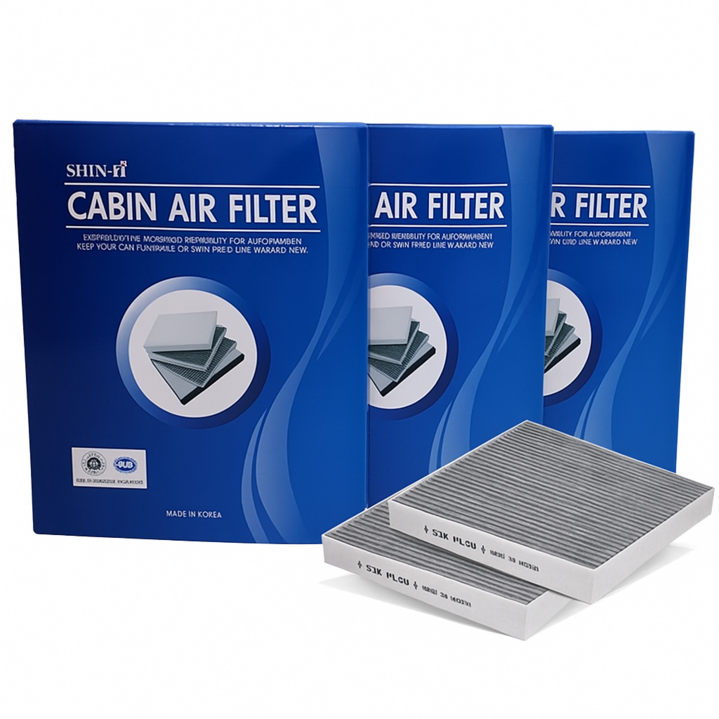 (현대) [1+1+1] 신아 자동차 에어컨 활성탄필터, 3개, 더뉴 싼타페 TM(2020년7월~)