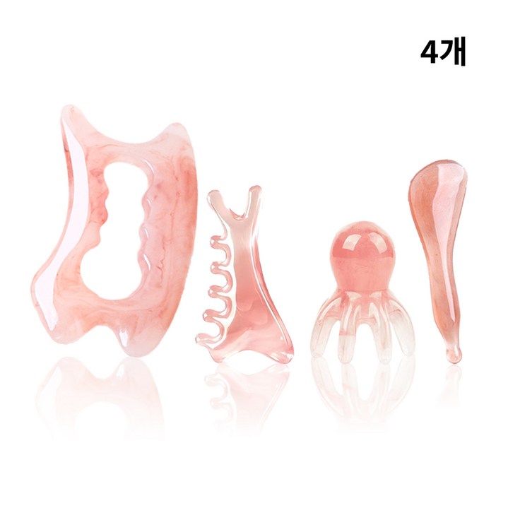 WEKILI 괄사 마사지 4종세트 두피 바디 얼굴 승모근 콧대 종아리 목 어깨 전신 지압 괄사 마사지기