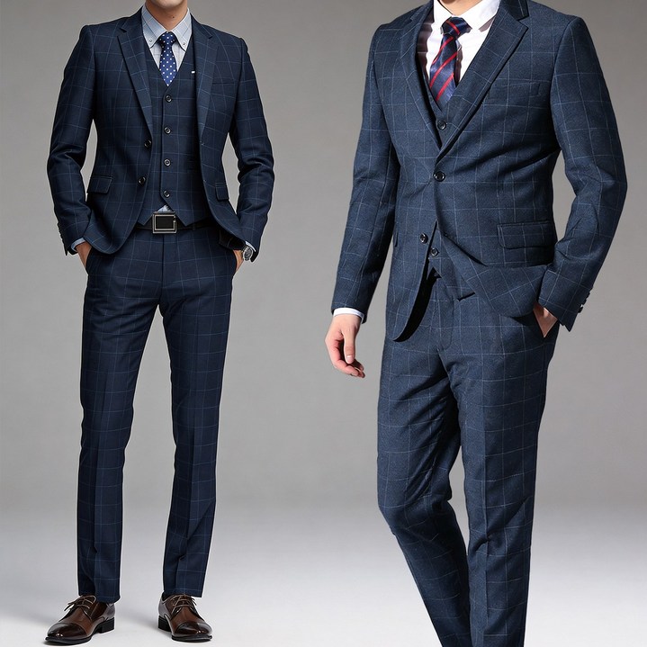 Cloudstyle 남성 3피스 슬림핏 정장세트 코트+조끼+바지 양복 하객룩 비즈니스룩 결혼식