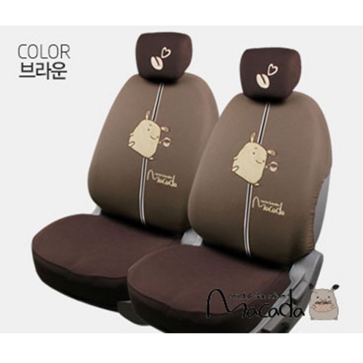 마카다 차량용 패션시트 LARGE, 브라운, 2개