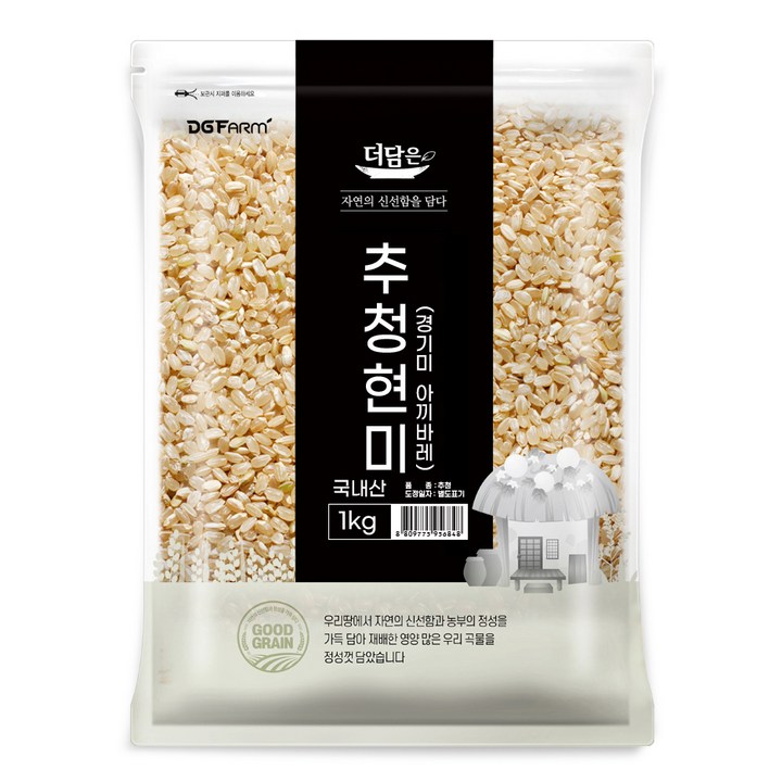 더담은 추청 아끼바레 현미, 1kg, 1개 더담은 추청 아끼바레 현미, 1kg, 1개
