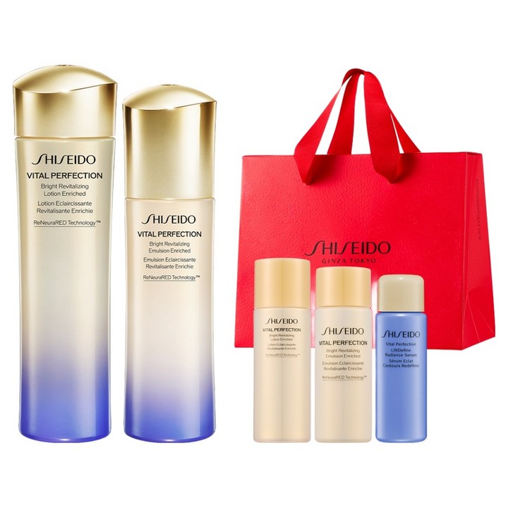 시세이도 바이탈 퍼펙션 기초화장품 2종 세트  쇼핑백, 1세트
