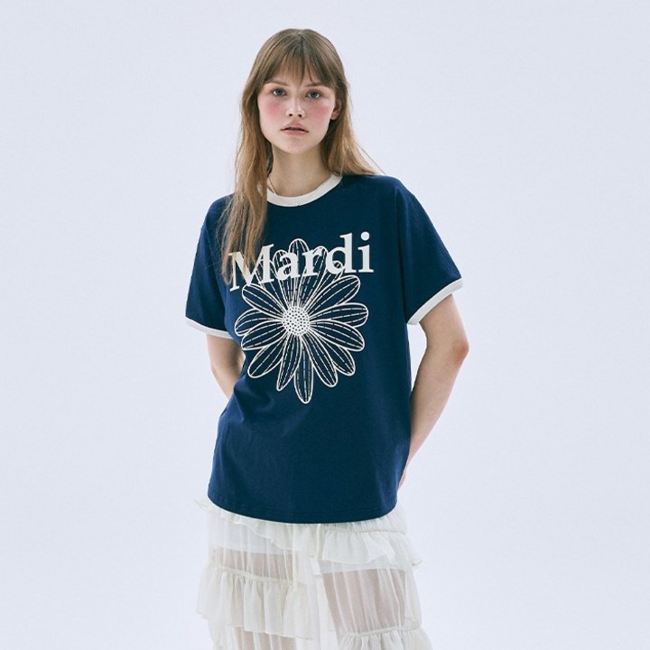 마르디메크르디 여성용 FLOWERMARDI RINGER TSHIRT