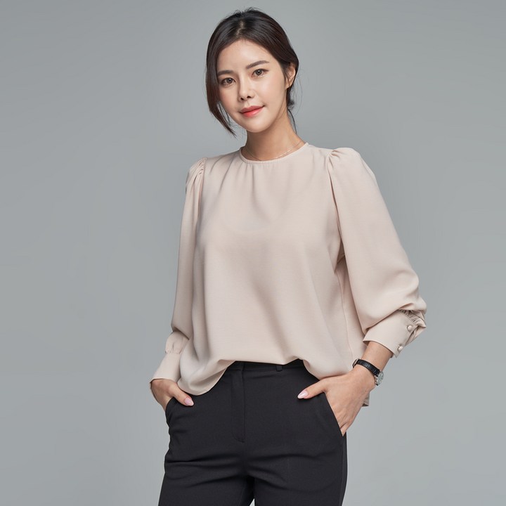 윈디윈디 여성용 러블리 링클프리 데일리 오피스룩 셔링 블라우스 D08I7wb3060