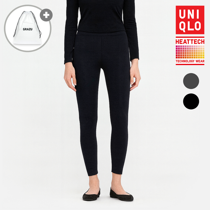 유니클로 여성 히트텍 타이즈 레깅스 발열 내의 내복 하의  GRAZU 파우치