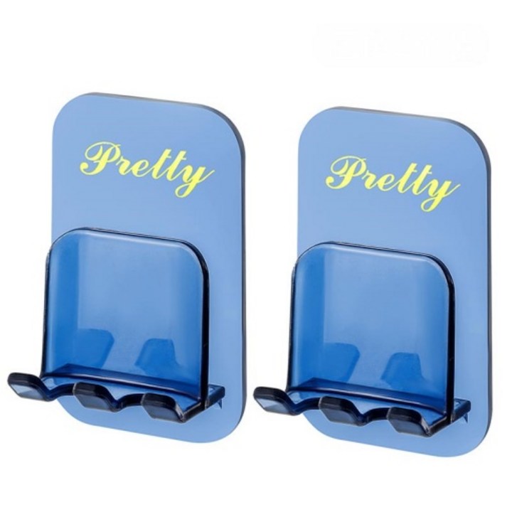 프리티 칫솔걸이 양치컵걸이 홀더, 2개, 파랑