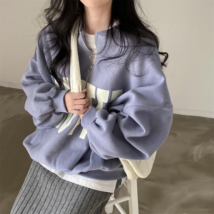 오버핏컬러집업맨투맨