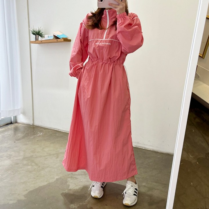 무료배송 루즈핏 아노락 바스락 롱원피스