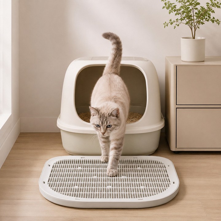 캣도그 고양이 화장실 사막화방지 모래패드 벌집매트, 1개, 그레이