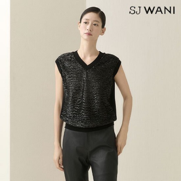 SJ와니 글리터 베스트 1종 린넨 혼방