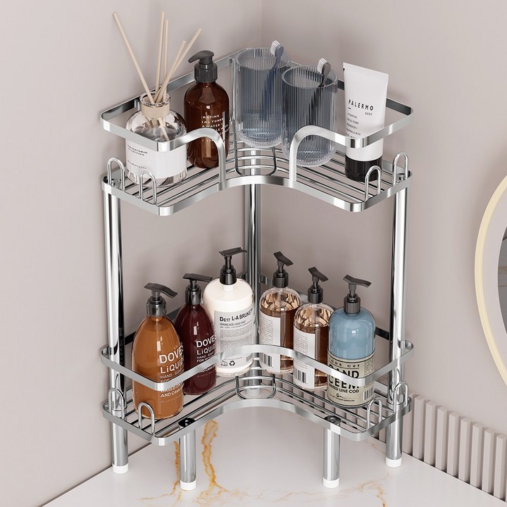 워촹스 스텐 욕실선반 스탠딩 코너 샤워 캐디, 다층 수납과 공간 절약
