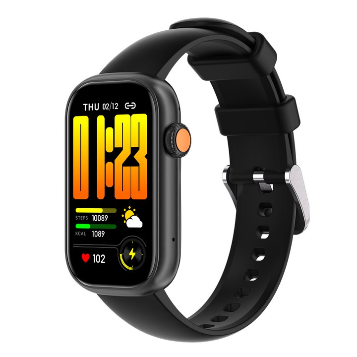 와피크 블루투스 스마트워치 X3 스마트밴드 한글판 운동시계, 블랙, 3.7cm, GPS  블루투스