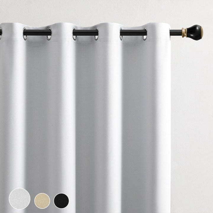 스너그스페이스 완전 빛차단 방한 단열 아일렛 암막 커튼 2P 세트