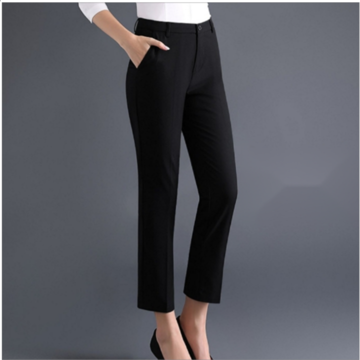 춘게엘 S4XL여름 정장바지 스판 일자핏 여성 캐주얼 9부바지 g03619