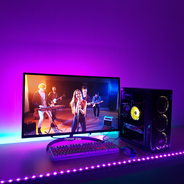디파워샵 오드 LED 스트립 15색 인테리어 무드등 붙이는 간접 조명 RGB LED바 사이즈 0.5m 1.5m 2.0m 컴퓨터 PC방 백 라이트 리모컨 줄조명 틱톡 유튜브, LED 1.5m