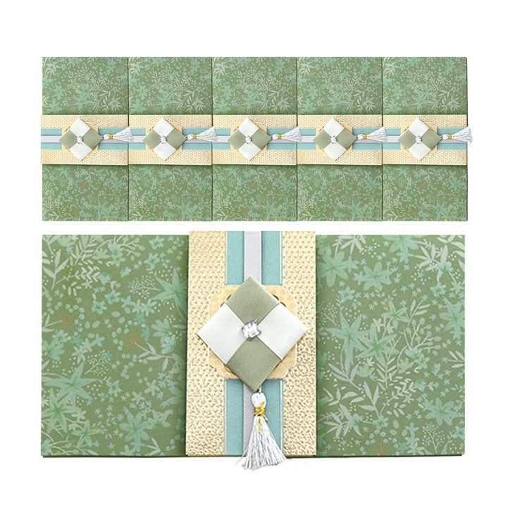 프롬앤투 전통 용돈 봉투, B226q4 녹두빛조각보, 6개