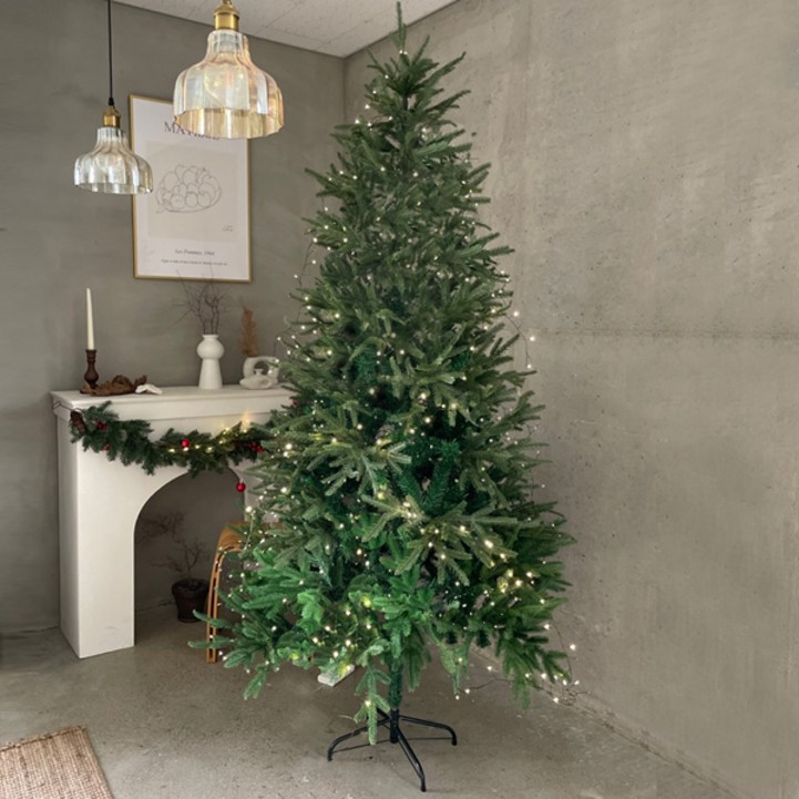 모리앤 크리스마스 전나무 대형 무장식 트리  지네전구 세트, 단일색상