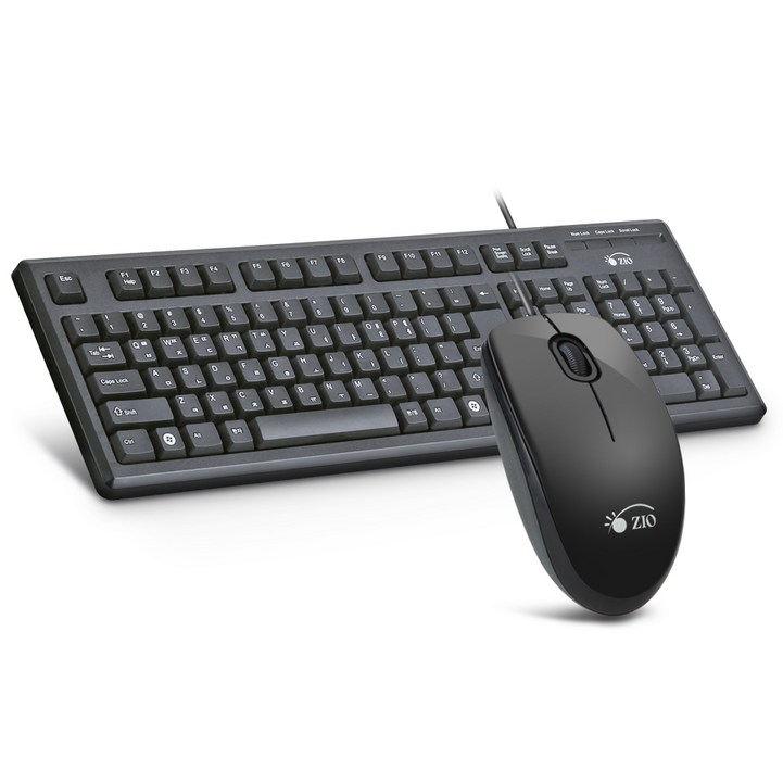 ZIOKM1020 USB 키보드 마우스 셋트 실리콘 키스킨 포함 오피스용, 단일색상, ZIOKM1020, 일반형