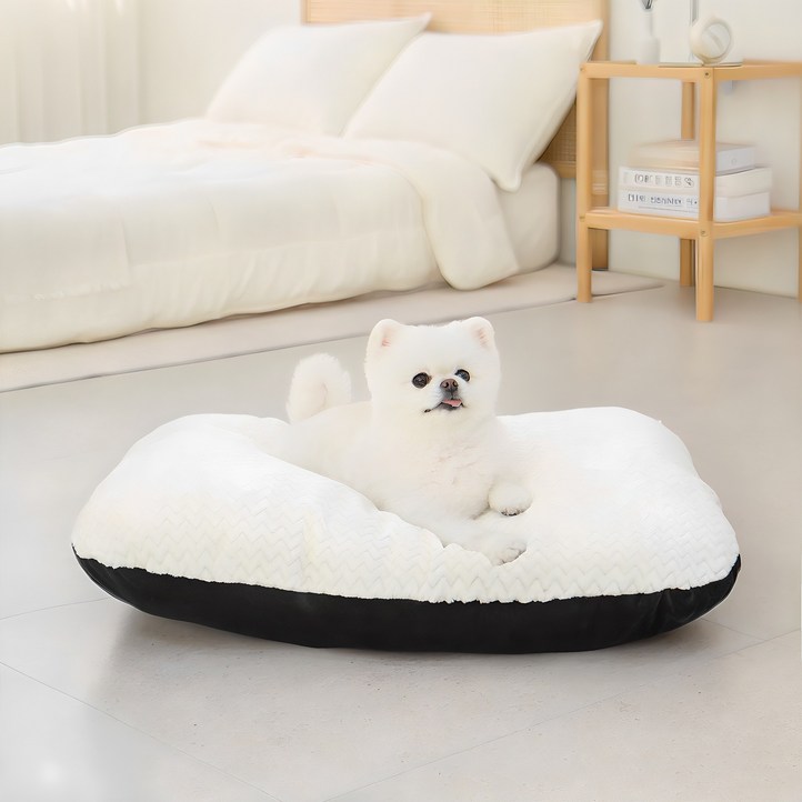 레토 강아지 고양이 대형 무중력 쿠션방석 LDCR03, 화이트, 1개