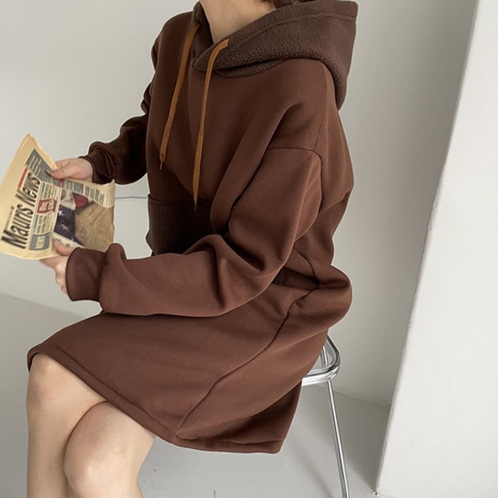 메이첼 양털 후드 포켓 기모 데일리 원피스 00225 메이첼 양털 후드 포켓 기모 데일리 원피스 00225