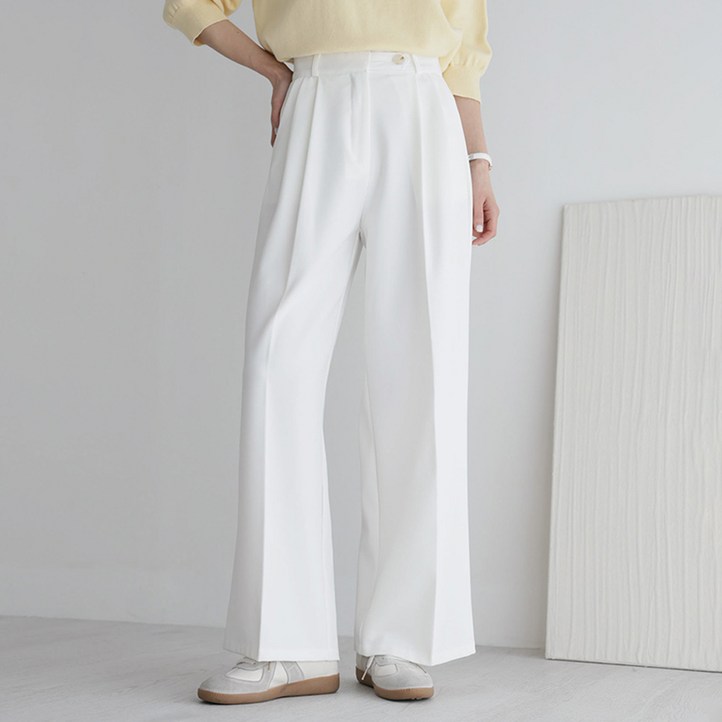 앤드스타일 여성용 숏기본롱 기장 데일리 핀턱 와이드 슬랙스 264415