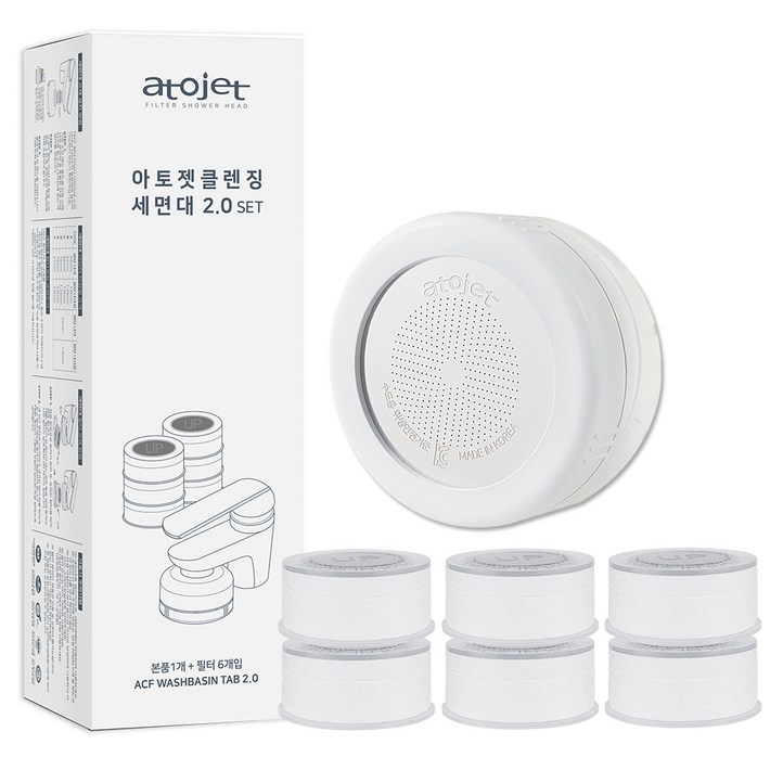 아토젯 클렌징 세면대 2.0 리필 필터 6p 세트, 단일 색상
