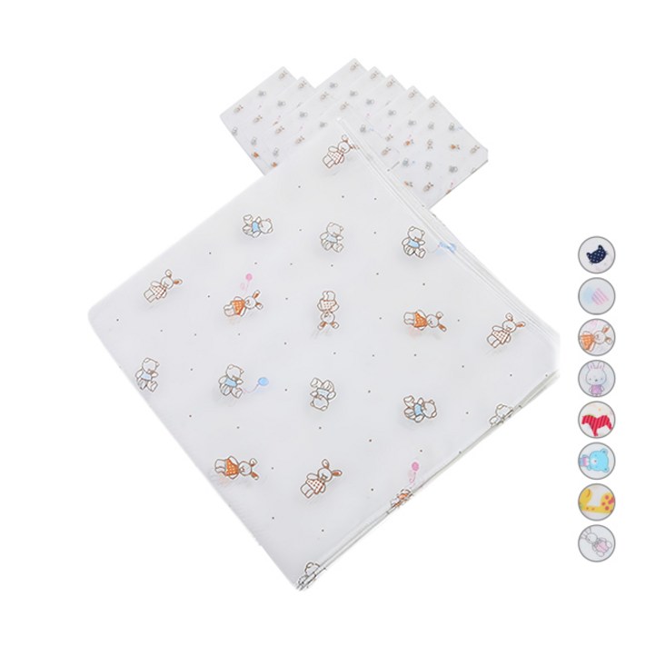 베이비베어 무형광 나염 면 손수건 10p